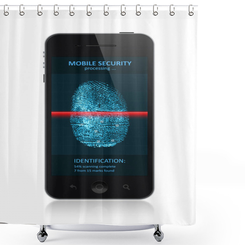 Personality  Smartphone With Fingerprint Application Shower Curtains