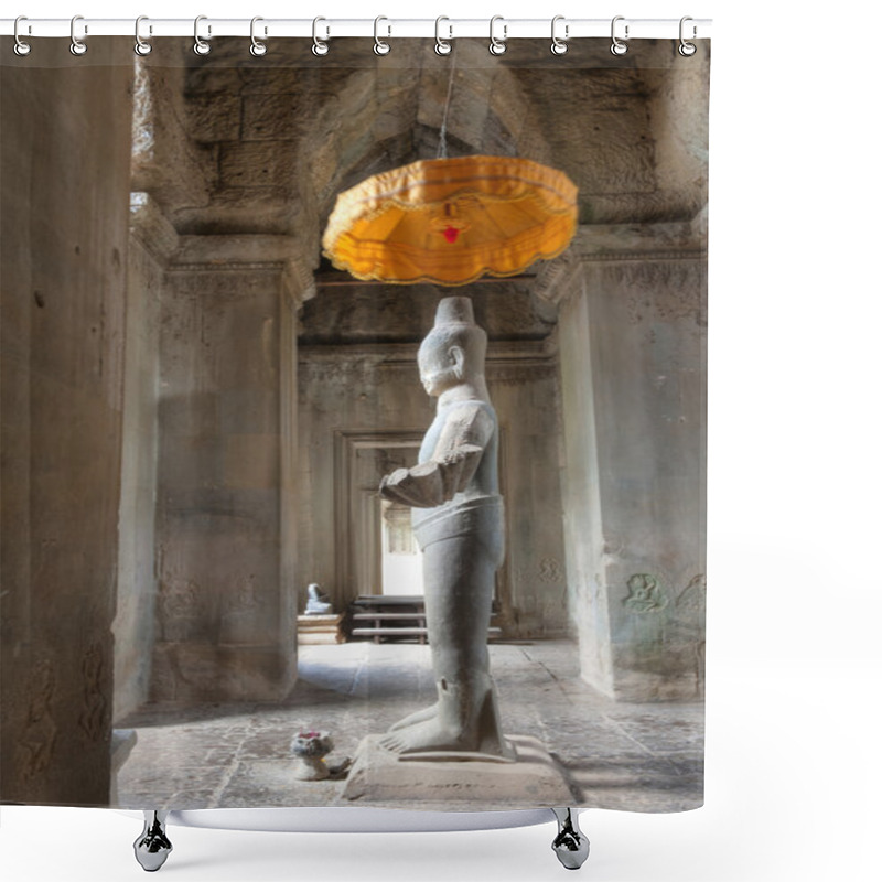 Personality  Vishnu Statue At Angkor Wat Shower Curtains