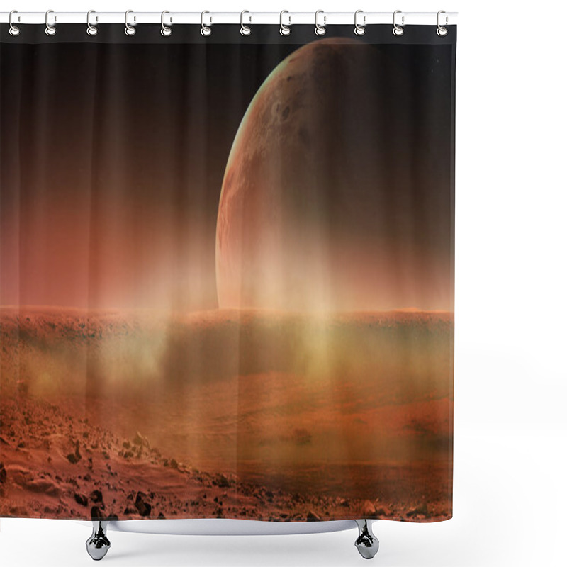 Personality  View Of Mars From Phobos. Elements Of This Image Furnished By NASA Shower Curtains