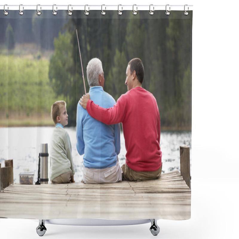 Personality  Father, Son, Grandfather Fishing Shower Curtains