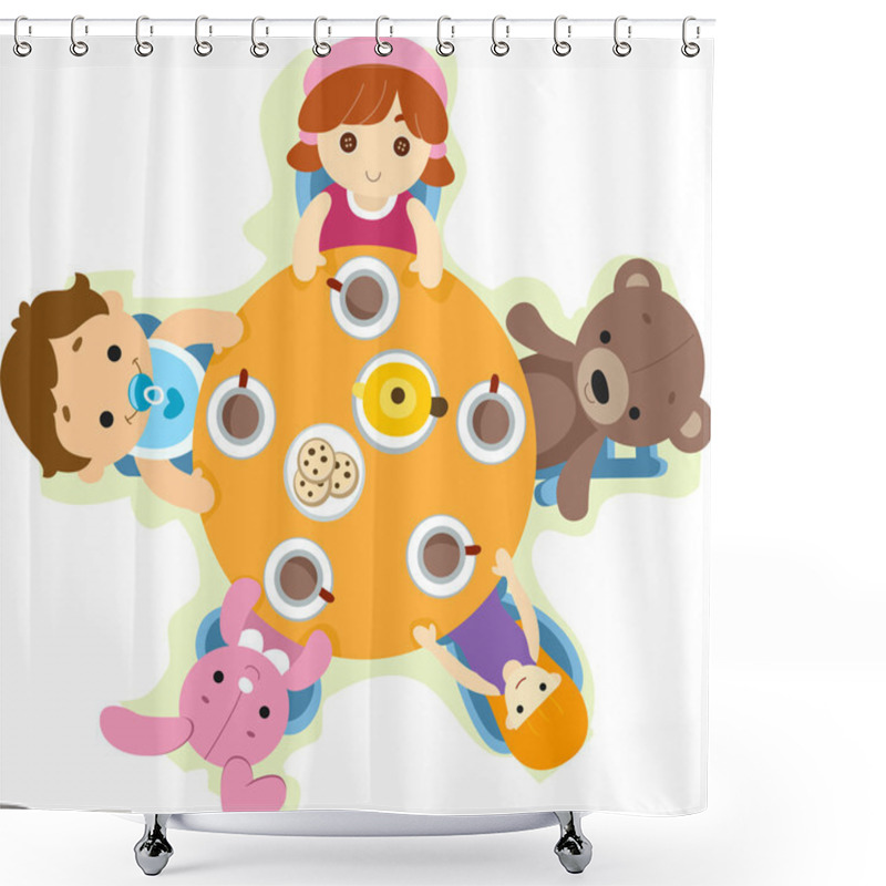 Personality  Dolls Tea Party Shower Curtains