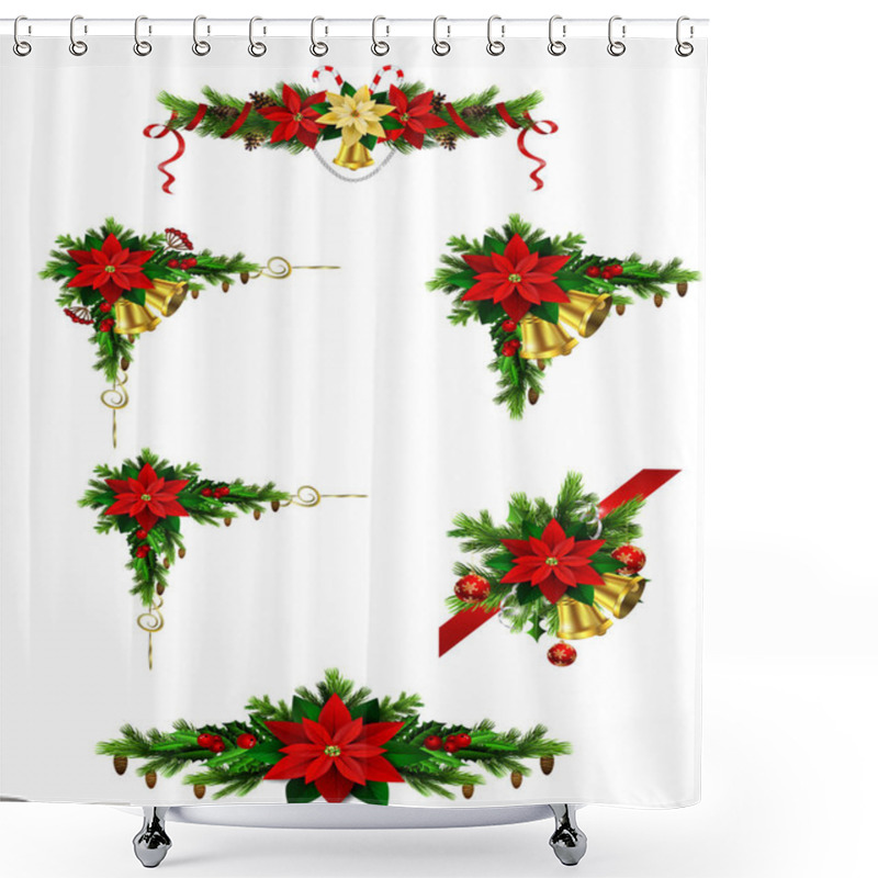 Personality  Christmas Elements For Your Designs Shower Curtains