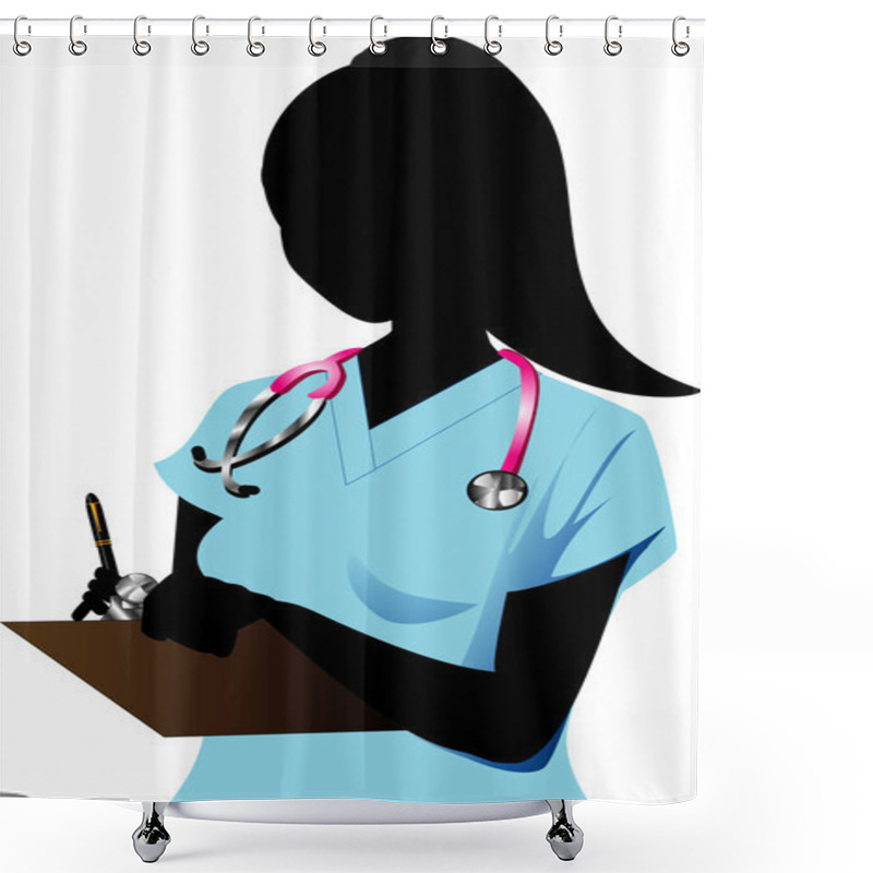 Personality  Raster Version Of Woman Doctor (Nurse) Shower Curtains