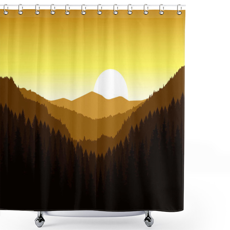 Personality   Panorama Of Mountains.  Shower Curtains