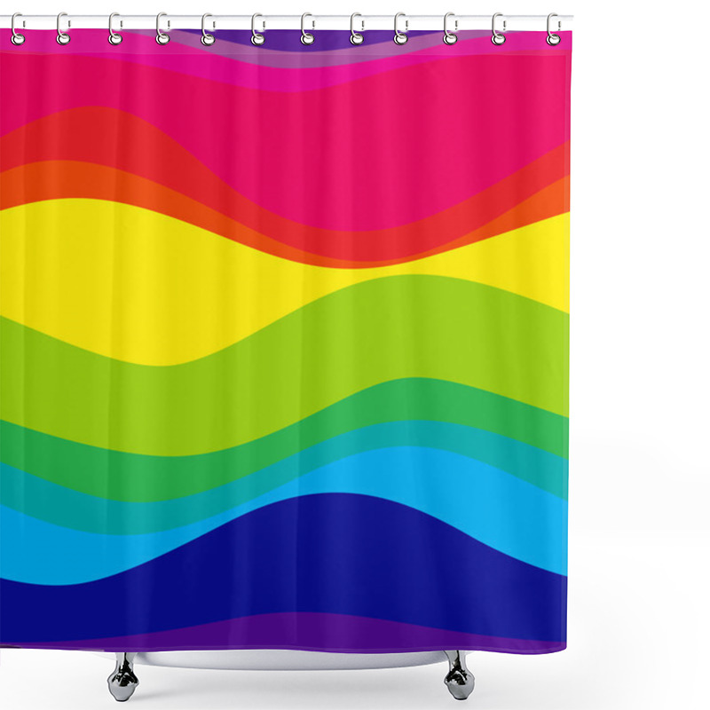 Personality  Seamless Rainbow Waves Shower Curtains