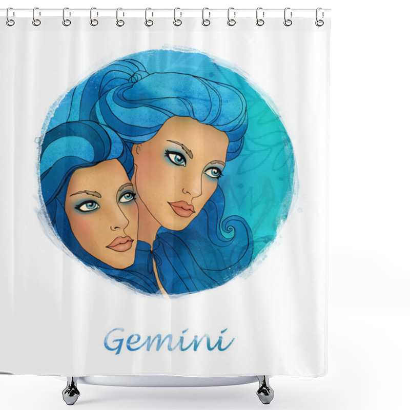 Personality  Gemini Zodiac Sign As A Two Beautiful Girls Shower Curtains