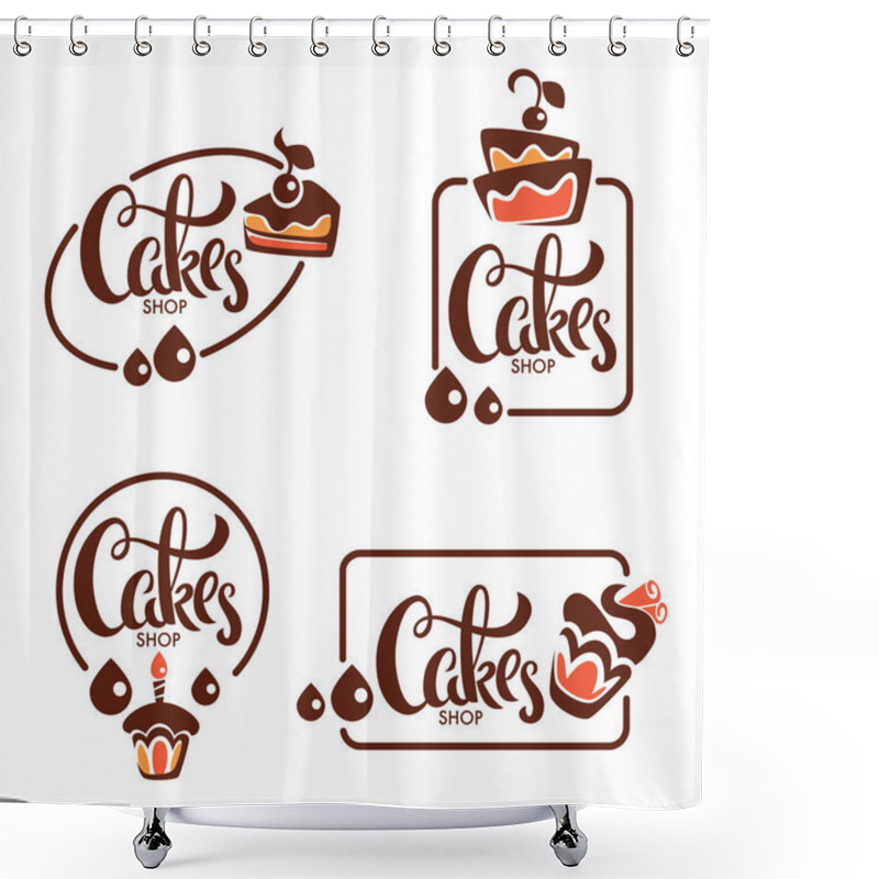 Personality  Bakery, Pastry, Confectionery, Cake, Dessert, Sweets Shop, Vecto Shower Curtains