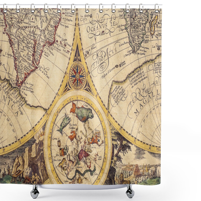 Personality  Texture, Background. The Old Maps Shower Curtains