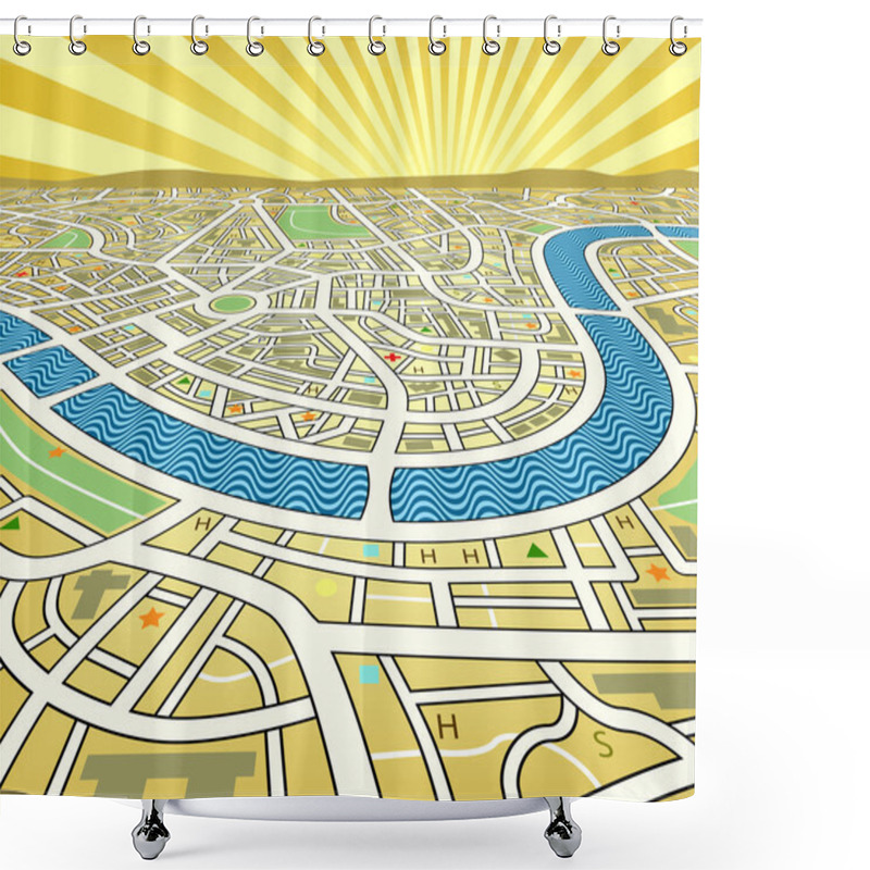 Personality  Perspective Map Shower Curtains