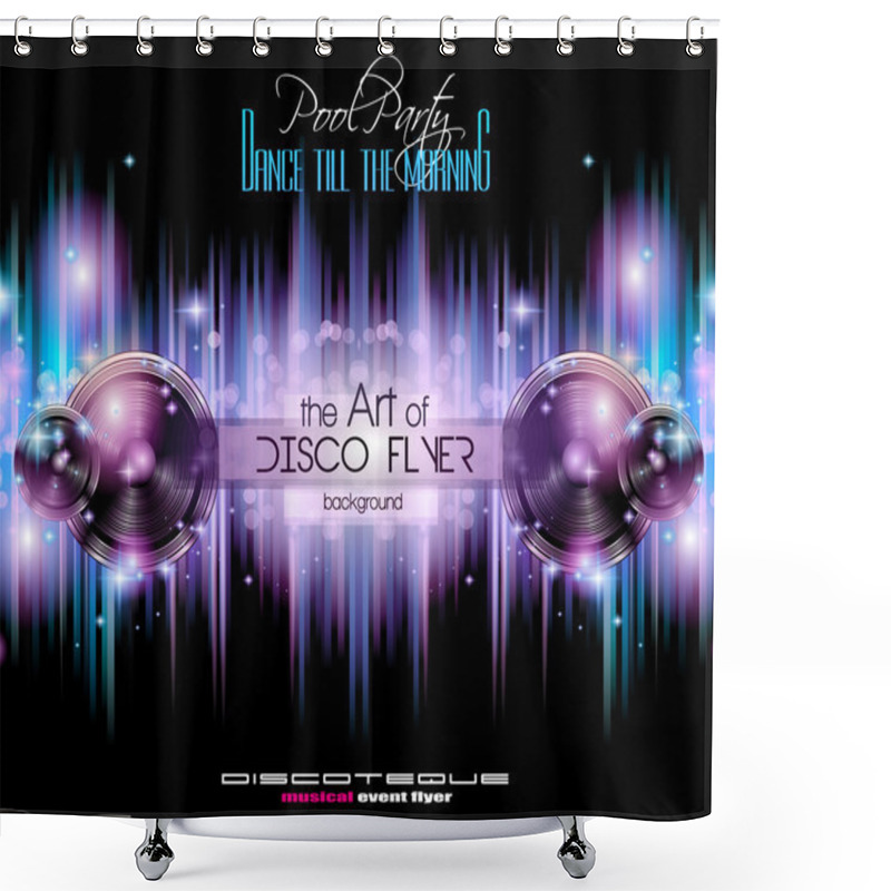 Personality  Disco Club Flyer Template Shower Curtains