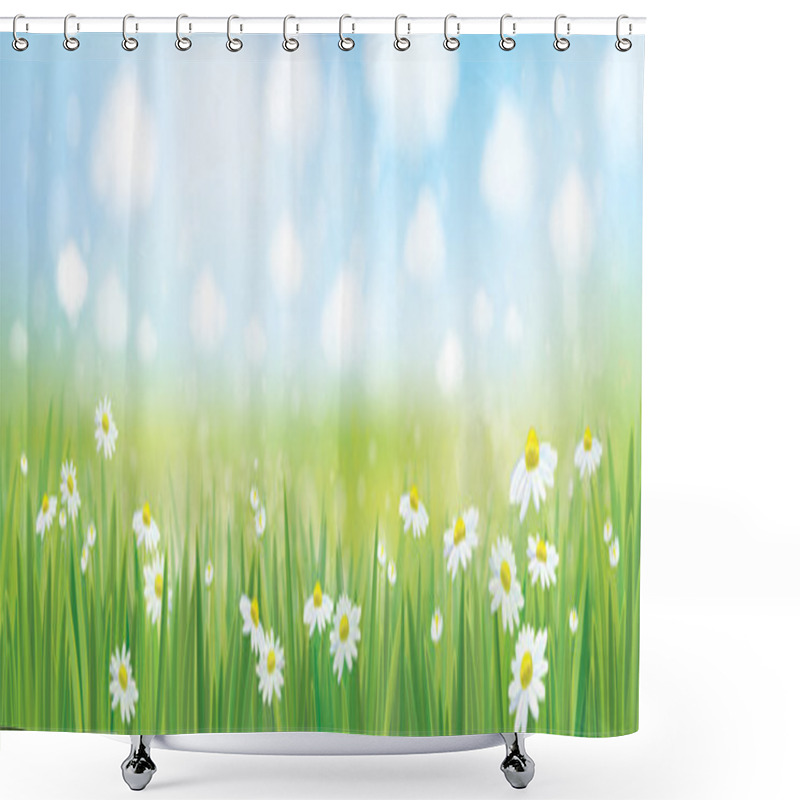 Personality  Summer Landscape With Blue Sky Shower Curtains