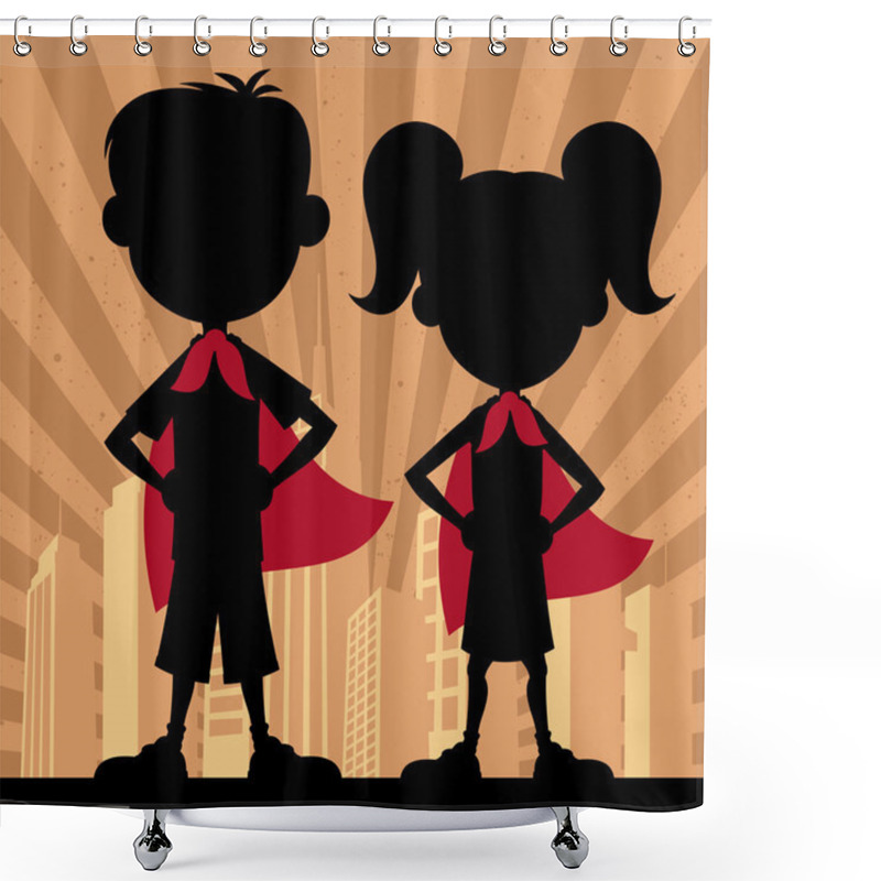 Personality  Super Kids 2 Shower Curtains