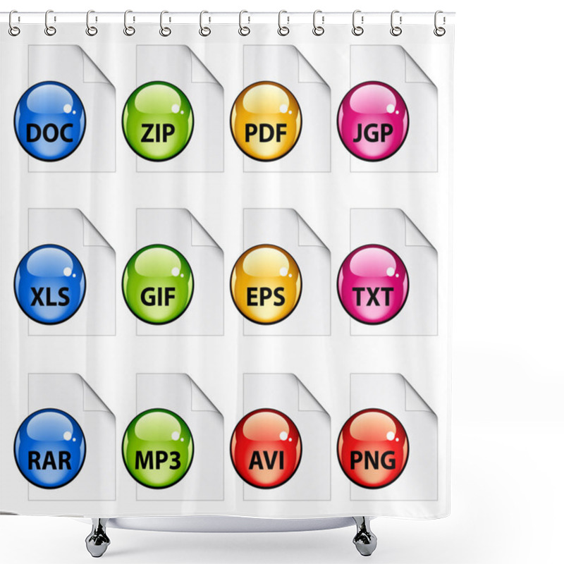 Personality  Document Icons Shower Curtains