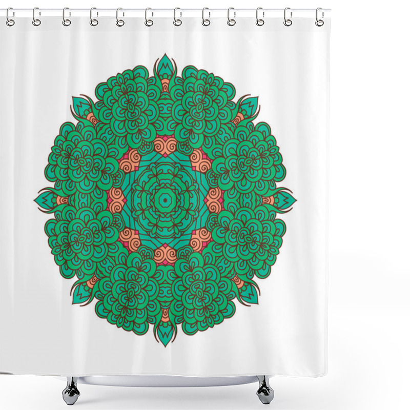 Personality  Round Ornament. Indian Pattern. Mandala Shower Curtains