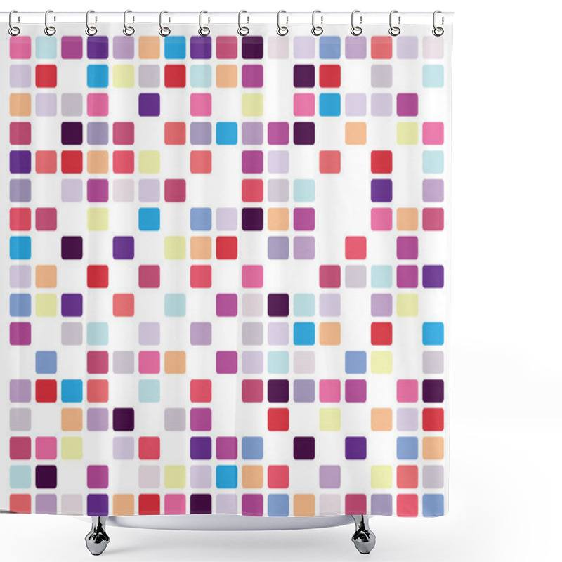 Personality  Retro Mosaic On White Background Shower Curtains