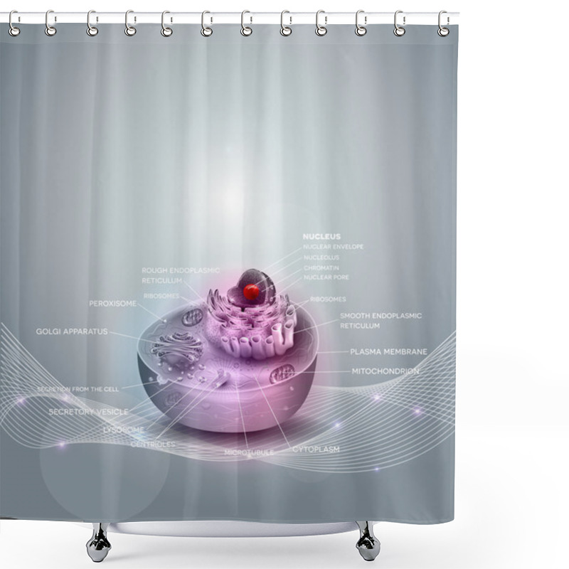 Personality  Cell Anatomy Grey Background Shower Curtains