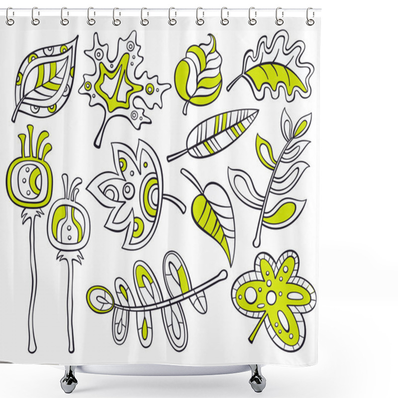 Personality  Decorative Leaves Shower Curtains