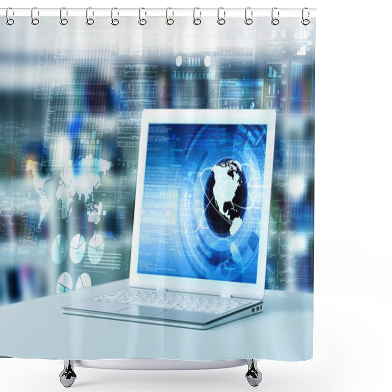 Personality  Data Processing Laptop Shower Curtains