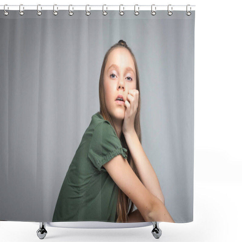 Personality  Young Pretty Girl Shower Curtains