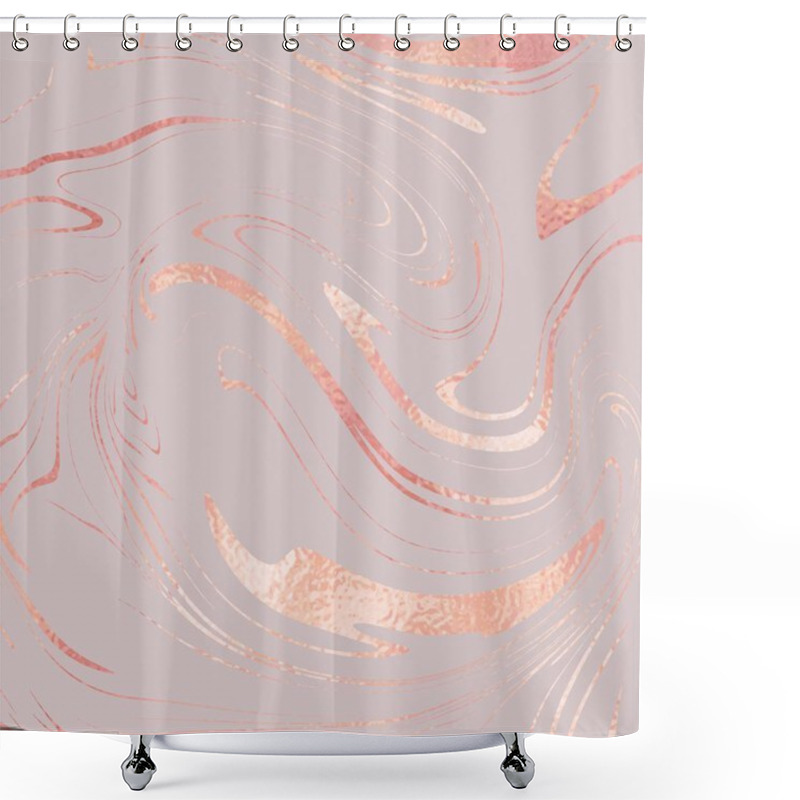 Personality  Delicate Rose Marble. Texture Of Marble With Imitation Of Rose Gold For The Design Of Surfaces, Invitations, Business Cards, Wrapping Paper Shower Curtains