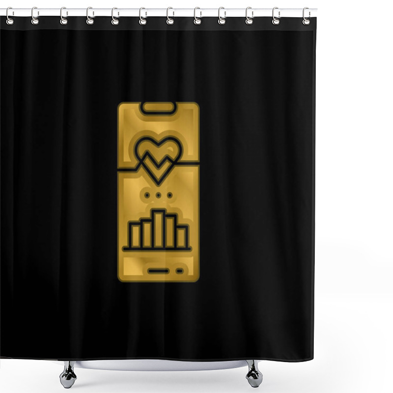 Personality  Activity Tracker Gold Plated Metalic Icon Or Logo Vector Shower Curtains