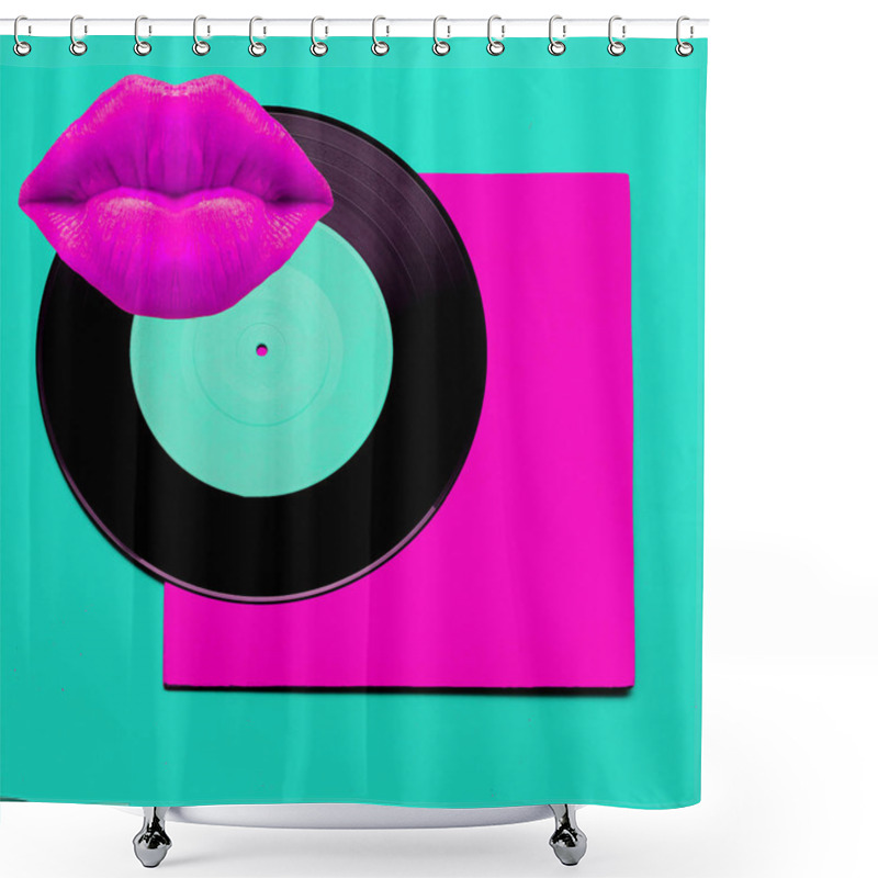 Personality  Art Collage. Pop Art. Retro. Vinyl Minimal Shower Curtains