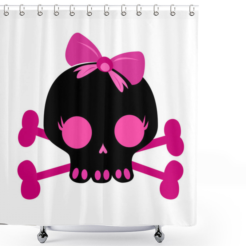 Personality  Cute Skull On Crossbones Shower Curtains