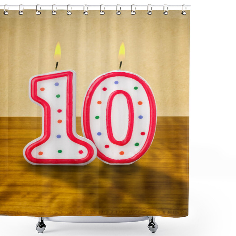 Personality  Burning Birthday Candles Number 10 Shower Curtains