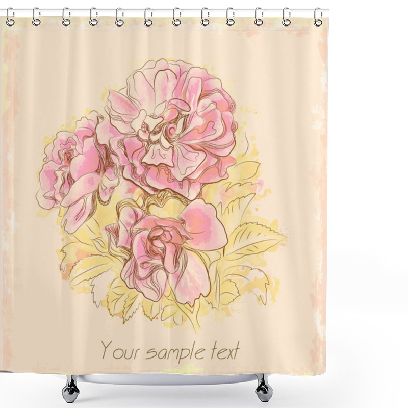 Personality  Autumnal Roses On The Old Paper Shower Curtains