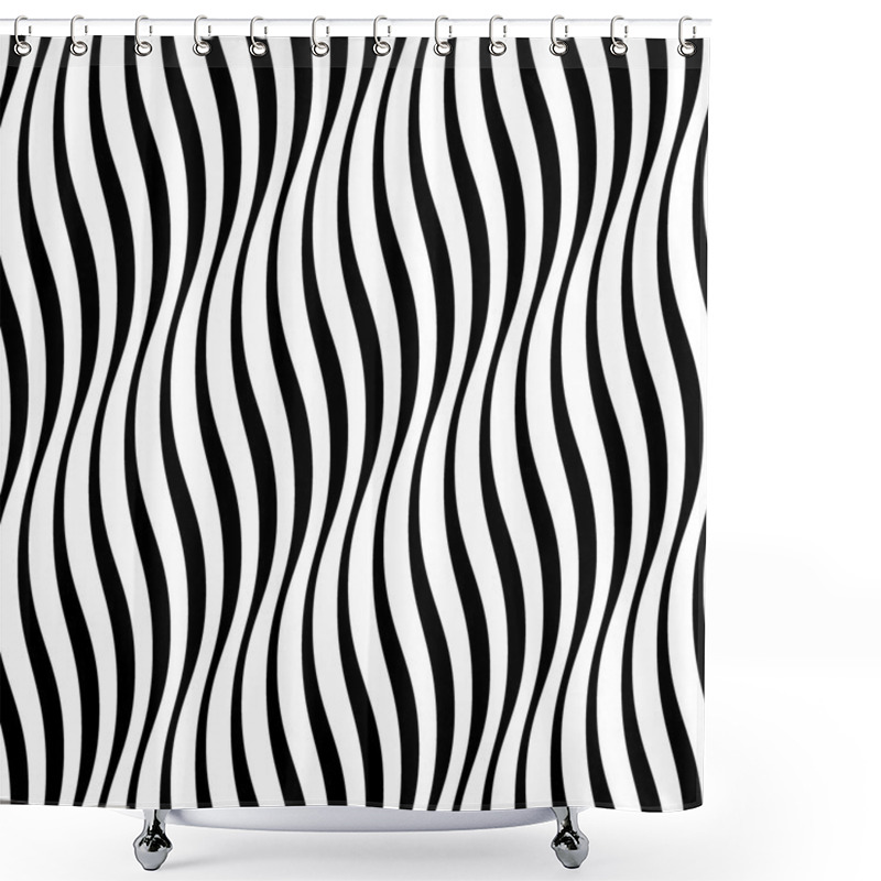 Personality  Wavy Stripes Seamless Pattern Shower Curtains