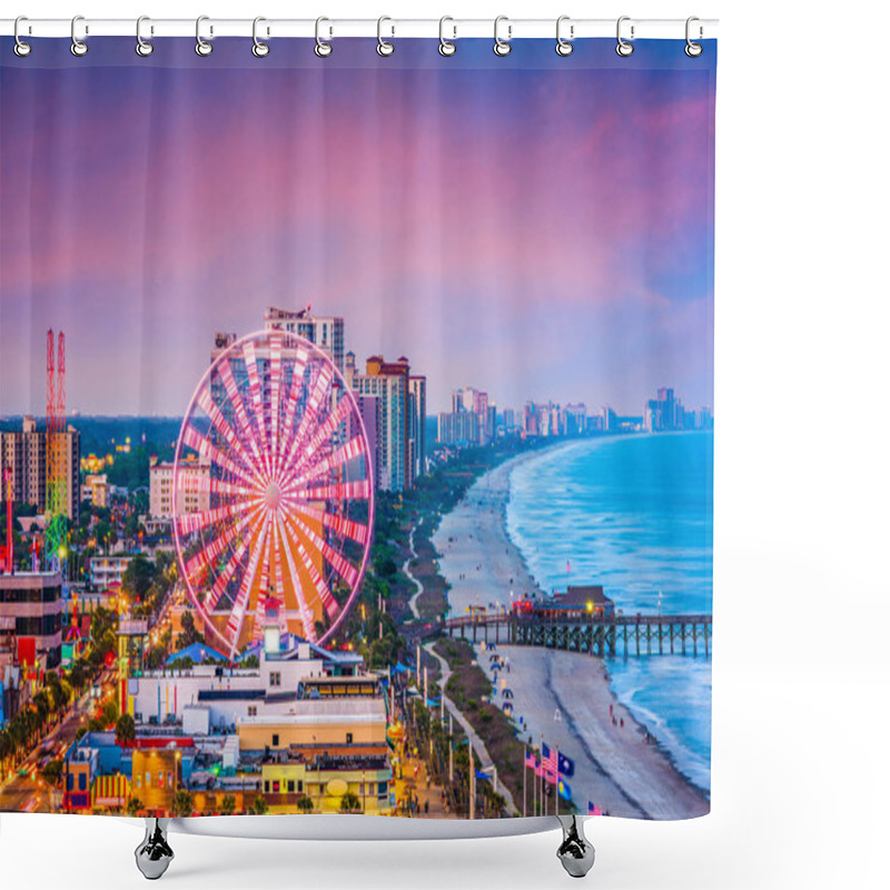 Personality  Myrtle Beach, South Carolina, USA Skyline Shower Curtains