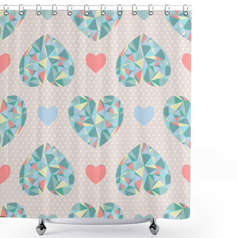 Personality  Geometric Hearts Seamless Pattern Shower Curtains