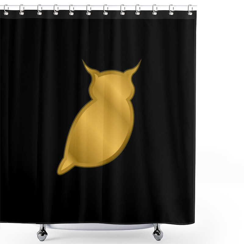 Personality  Big Owl Gold Plated Metalic Icon Or Logo Vector Shower Curtains