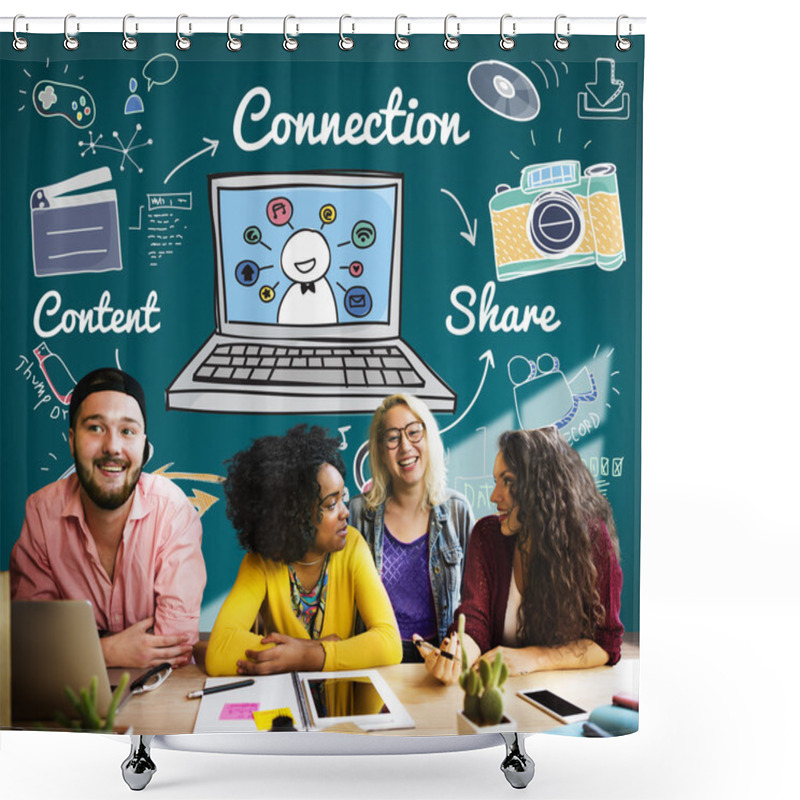 Personality  Connection Social Media Shower Curtains