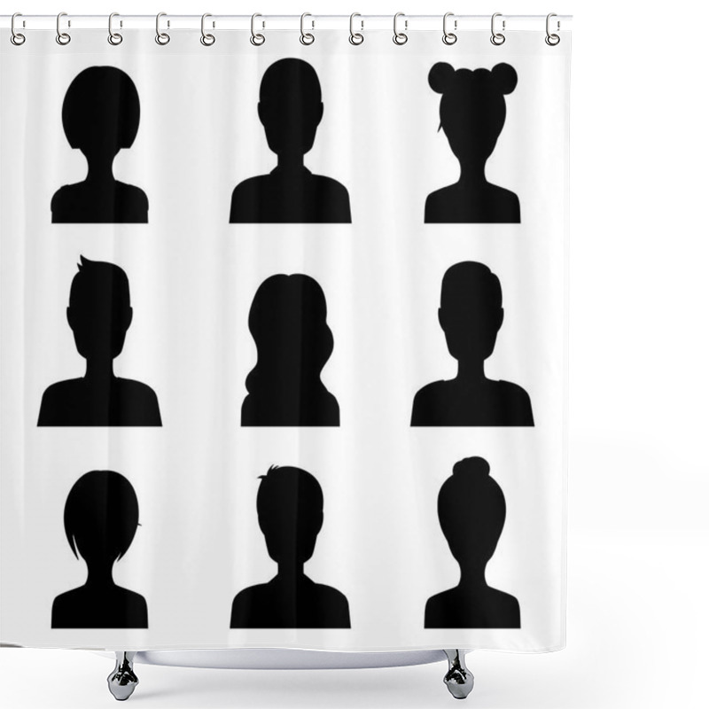 Personality  People Flat Icons Collection. Shower Curtains