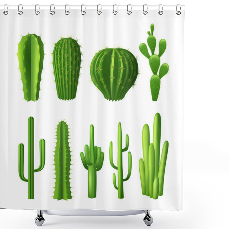 Personality  Cactus Realistic Set Shower Curtains