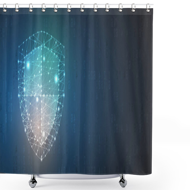 Personality  Cyber Security And Information Or Network Protection. Future Technology Shield Shower Curtains