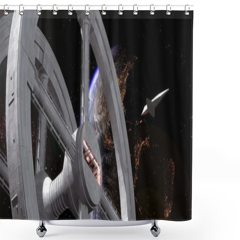 Personality  Space Station And Shuttle Shower Curtains