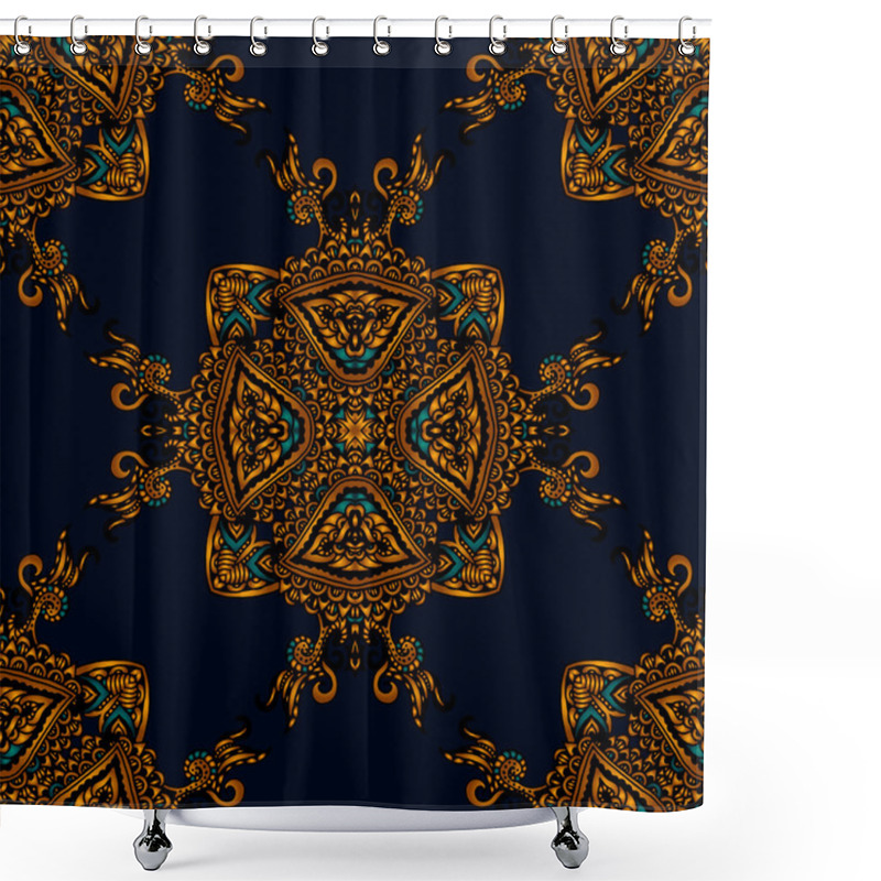 Personality  Seamless Pattern Luxury Fabric Shower Curtains