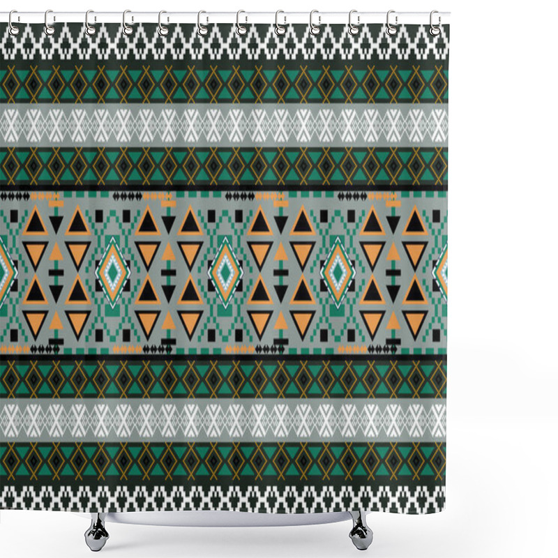 Personality  Ethnic Pattern Seamless, Geometric Design ,Aztec Embroidery Border Seamless Patterns.ethnic Design,  Pattern Art Wallpaper Background, Design For Fabric, Curtain, Carpet ,geometry Seamless Pattern Shower Curtains