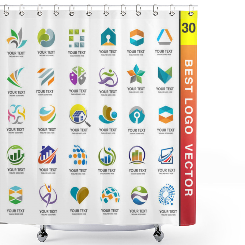 Personality  Best Business Corporate 30 Logo Set Shower Curtains