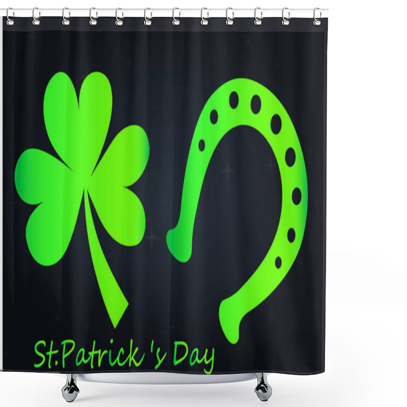 Personality  Green Clover And Horseshoe Are Symbols Of Luck And Wealth. Happy St. Patrick's Day Shower Curtains