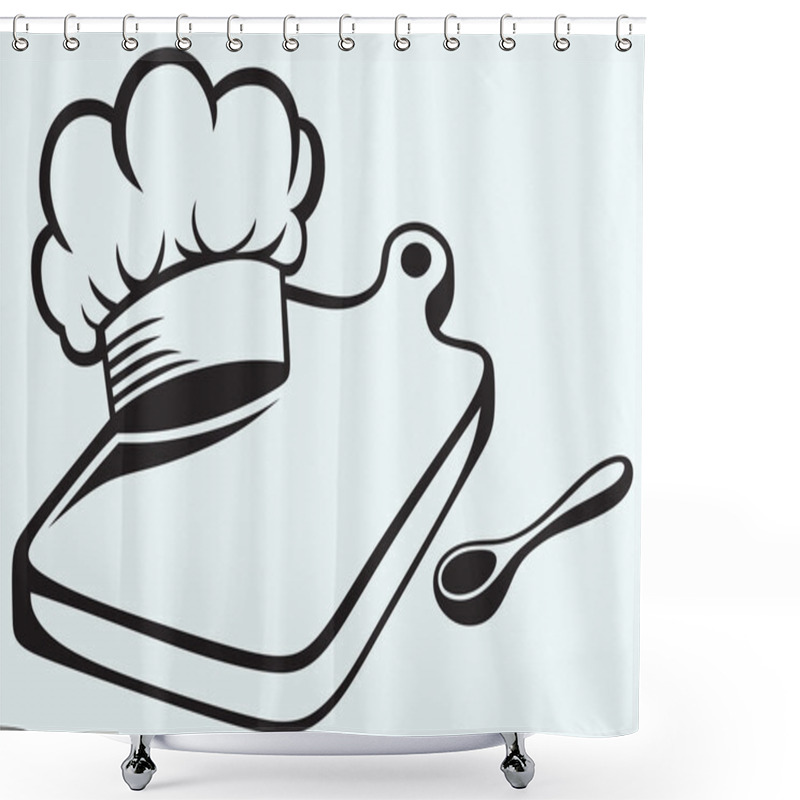 Personality  Cooking. Cutting Board, Chef Hat And Spoon Shower Curtains