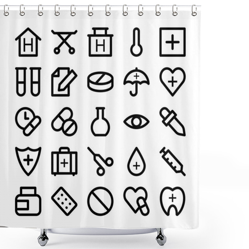 Personality  Health Vector Icons 2 Shower Curtains