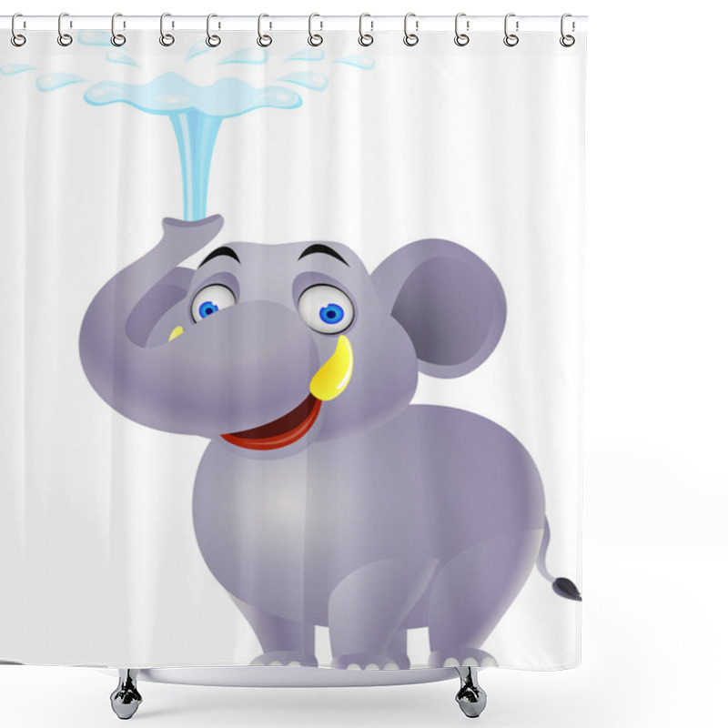 Personality  Elephant Plying With Water Shower Curtains