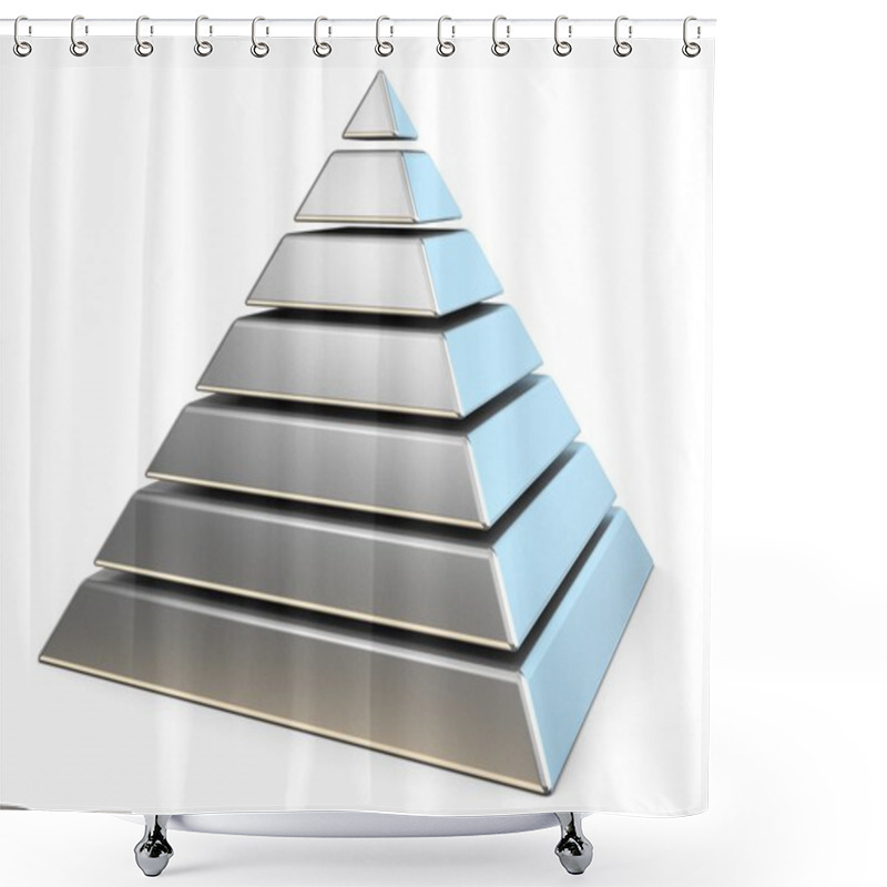 Personality  Steel Pyramid With Seven Levels. 3D Shower Curtains