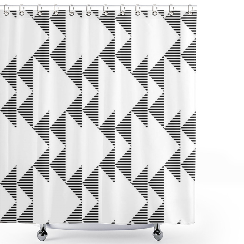 Personality   Black And White Geometric Seamless Pattern Abstract Background Shower Curtains