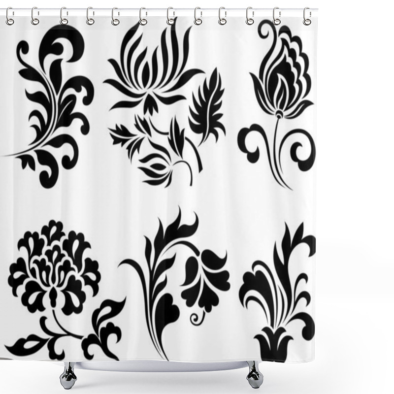 Personality  Decorative Spiral Plant Element Shower Curtains