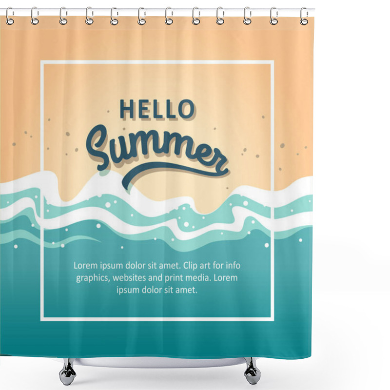 Personality  Hello Summer Concept Vector Illustration. Template For Poster, Banner, Card, Flyer Etc. Shower Curtains