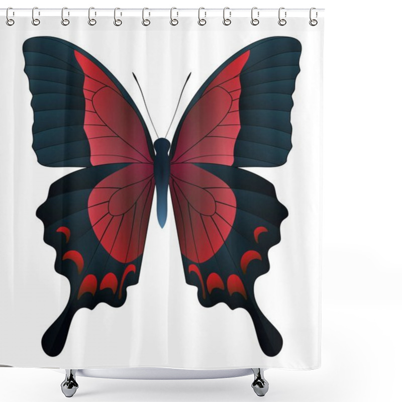 Personality  Beautiful Butterfly Isolated On A White Background Shower Curtains